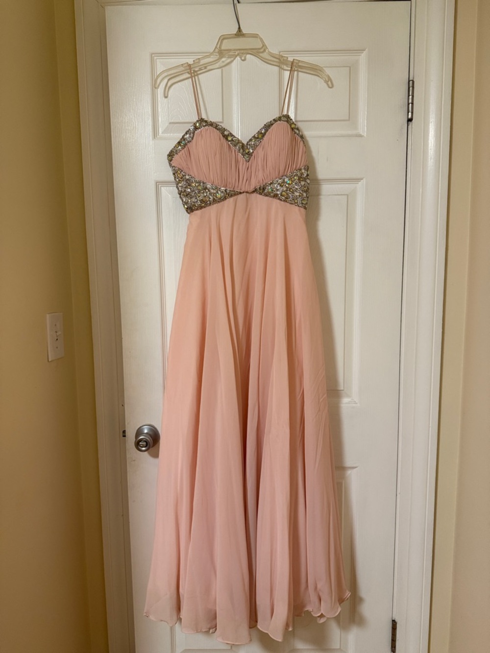 Dave & Johnny Pink Beaded Prom Dress